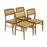 Set de 4 chaises en hêtre, Suède, 1960