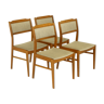 Set of 4 beech chairs, Sweden, 1960