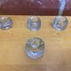 Set of 4 Vintage Ice Cube Shaped Glass Candle Holders #E008
