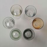 6 iridescent harlequin glasses in port