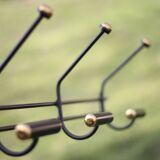 Vintage metal coat rack, wall-mounted coat rack with 4 vintage hooks