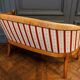 Blond mahogany sofa XXth décor gooseneck with butts