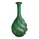 Twisted blown glass carafe