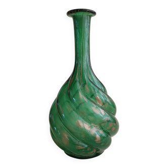 Twisted blown glass carafe