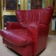 Vintage red leather Lounge Chair by Calia Italia, 1990s