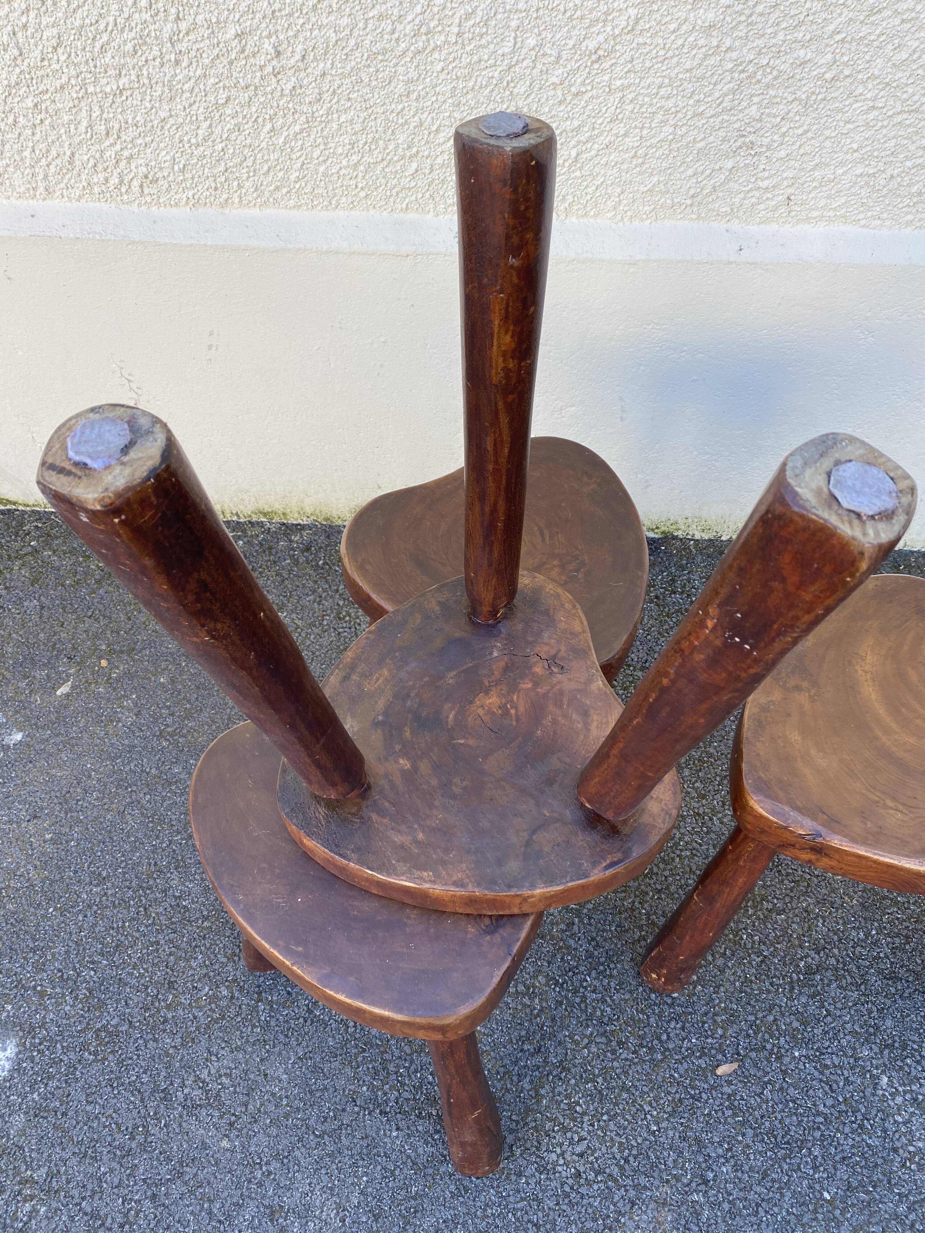 Series of 4 modernist stools