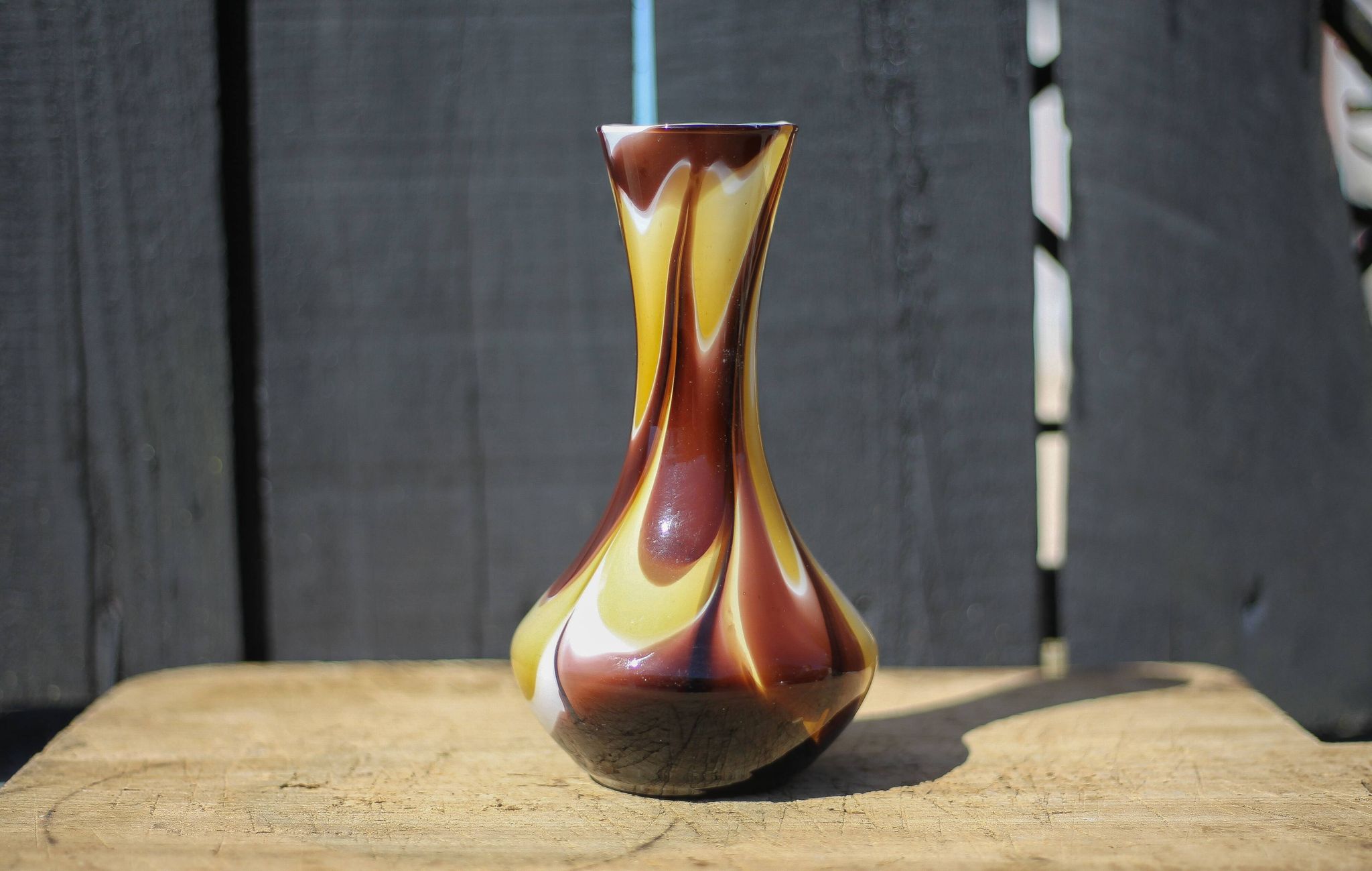 Italian opaline vase, flower pot, flower vase, blown glass, retro, interior decoration