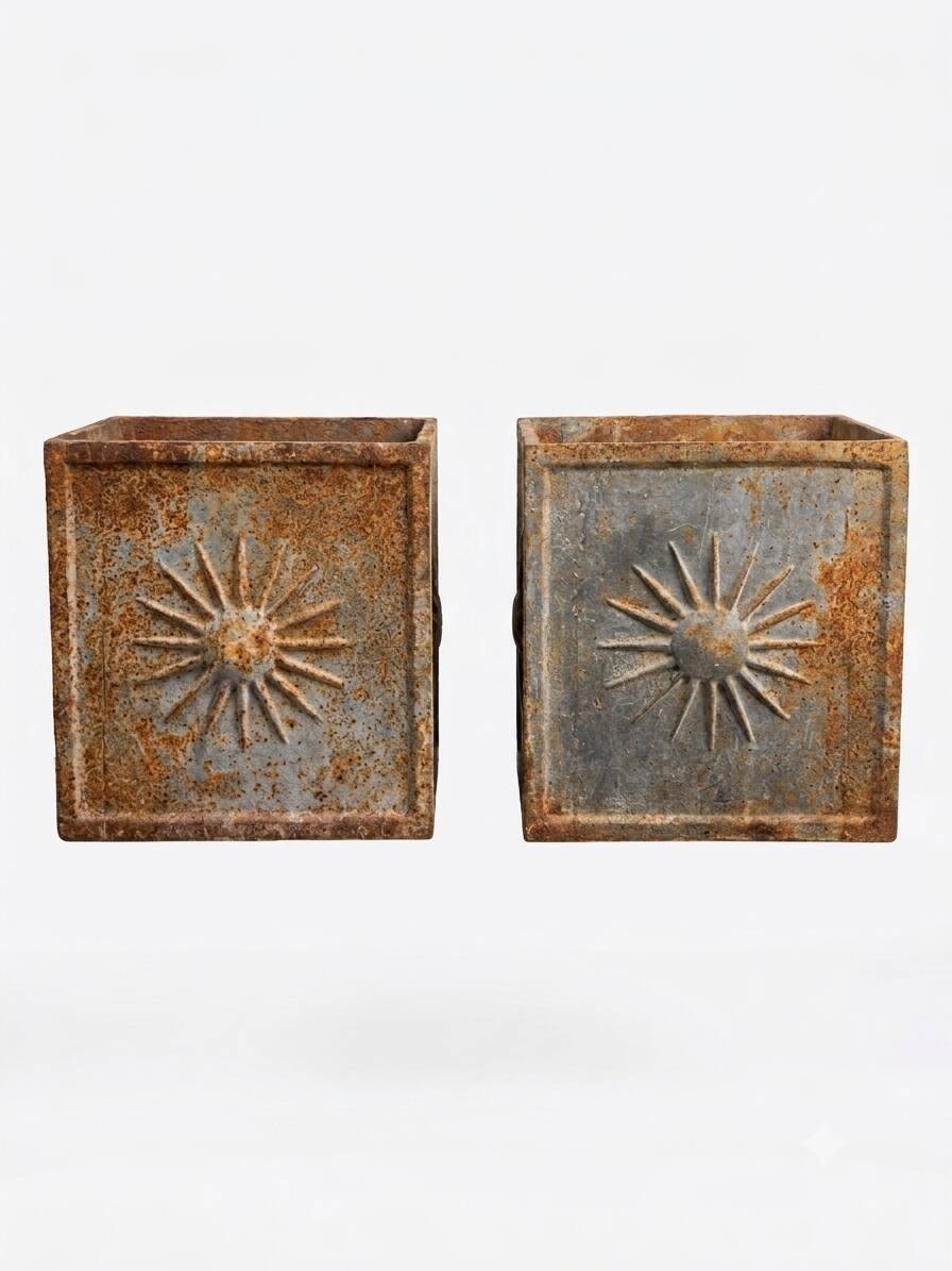 Pair of cast iron planters