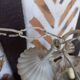 Polychrome metal flower chandelier