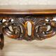Vintage Brown Coffee Table with Carved Apron, 1940s