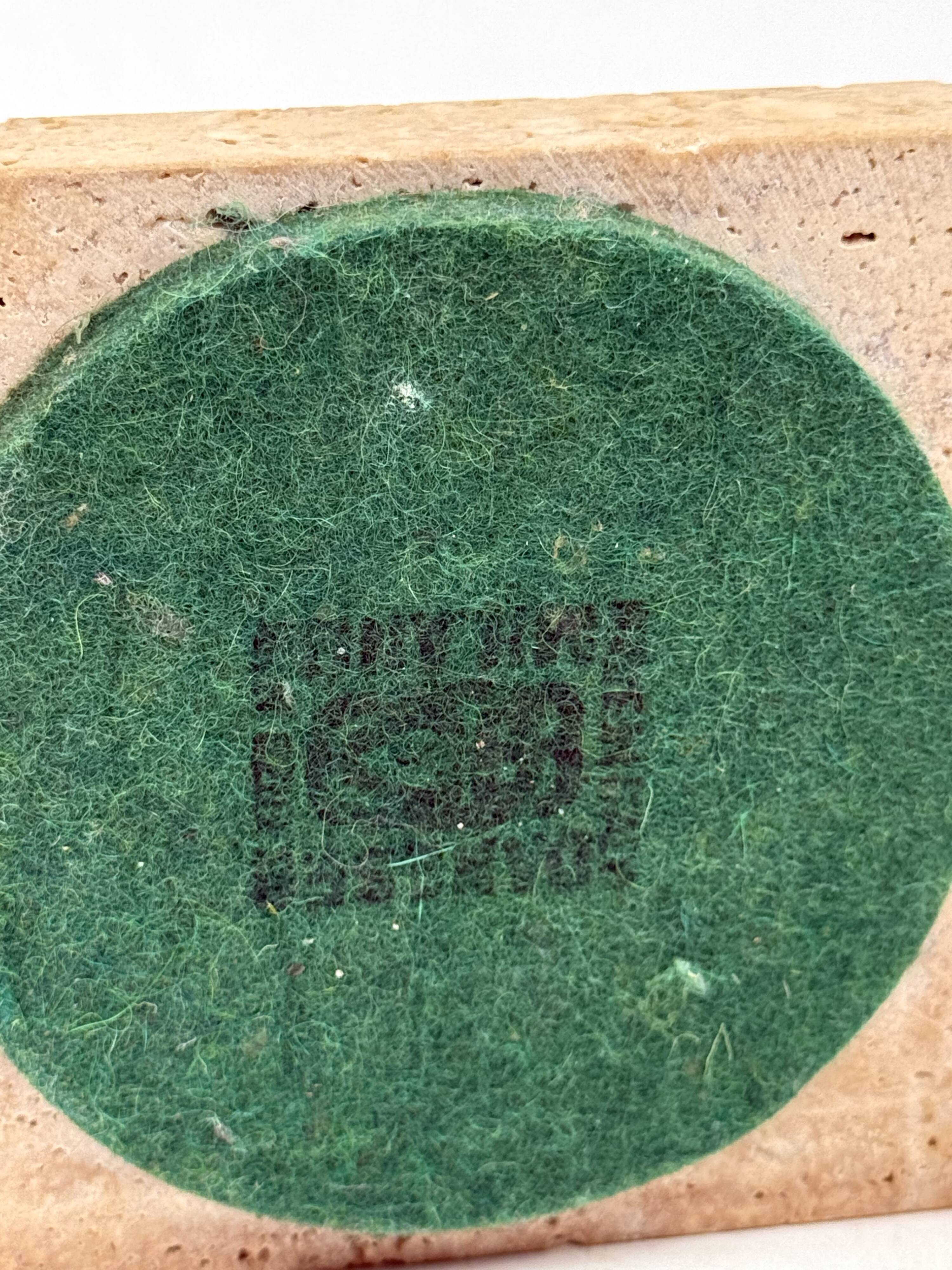 Enzo Mari, Set of 2 travertine desk organizers, Danese Italy 1970s