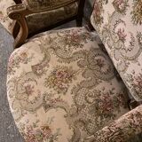 Pair of antique carved wooden armchairs