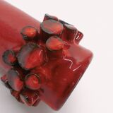 Hans Welling red Ceralux vase - Ceramano 1960