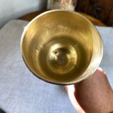 Calices, verre à pied en laiton gravés