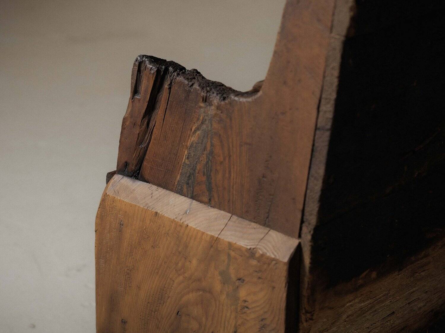 Alpine larch wood storage bench, Folk Art, Piedmont, 19th century