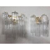 Murano glass "tronchi" wall sconces - a pair