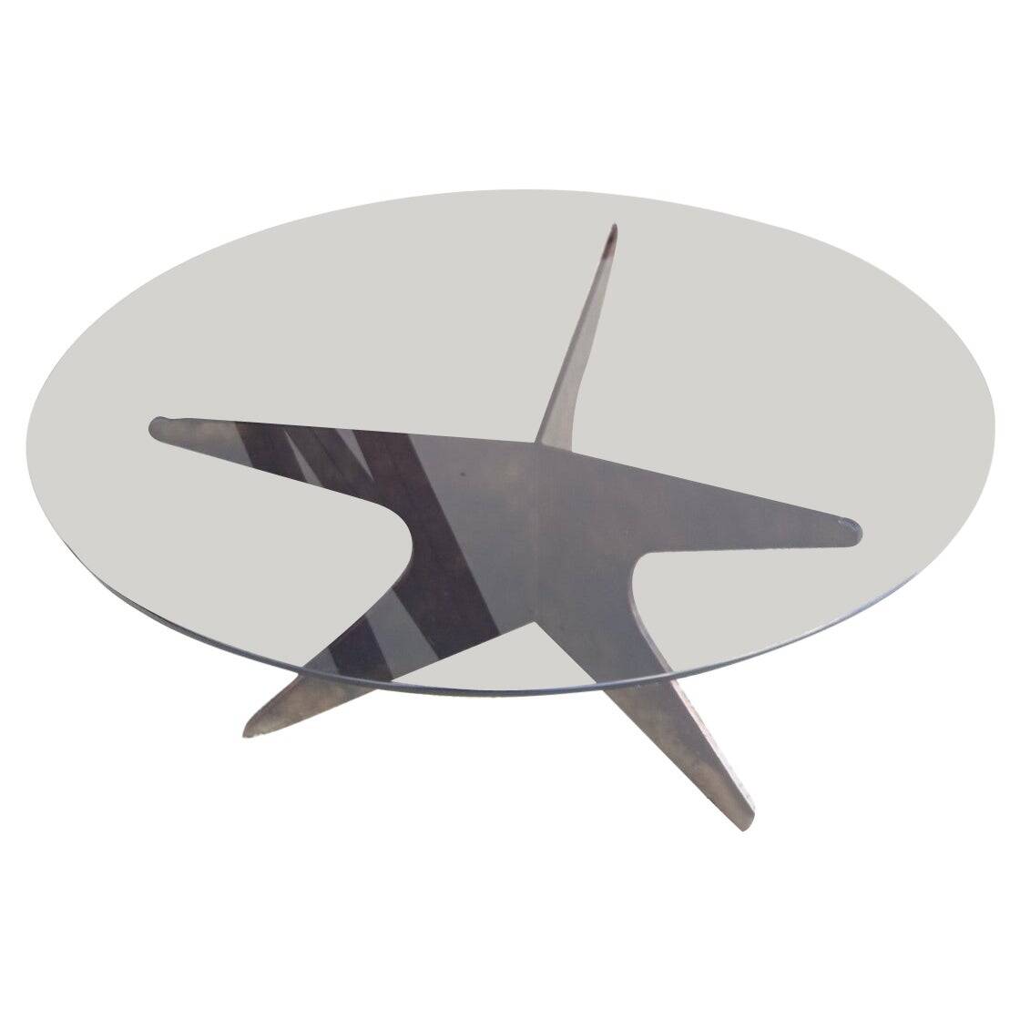 Patinated iron coffee table - France 1960s