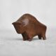 Dark teak bison figurine in mid-century modern Danish style, 1960.
