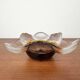 Mid-century Finnish glass bowl by Pertti Santalahti for Humppila, 1960s, set of 2.