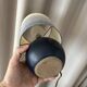 Vintage Mid-Century Studio Pottery Table Lamp – Signed JM – Blue Stoneware