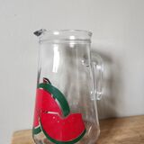 Carafe vintage sérigraphiée motif pastèque made in italy