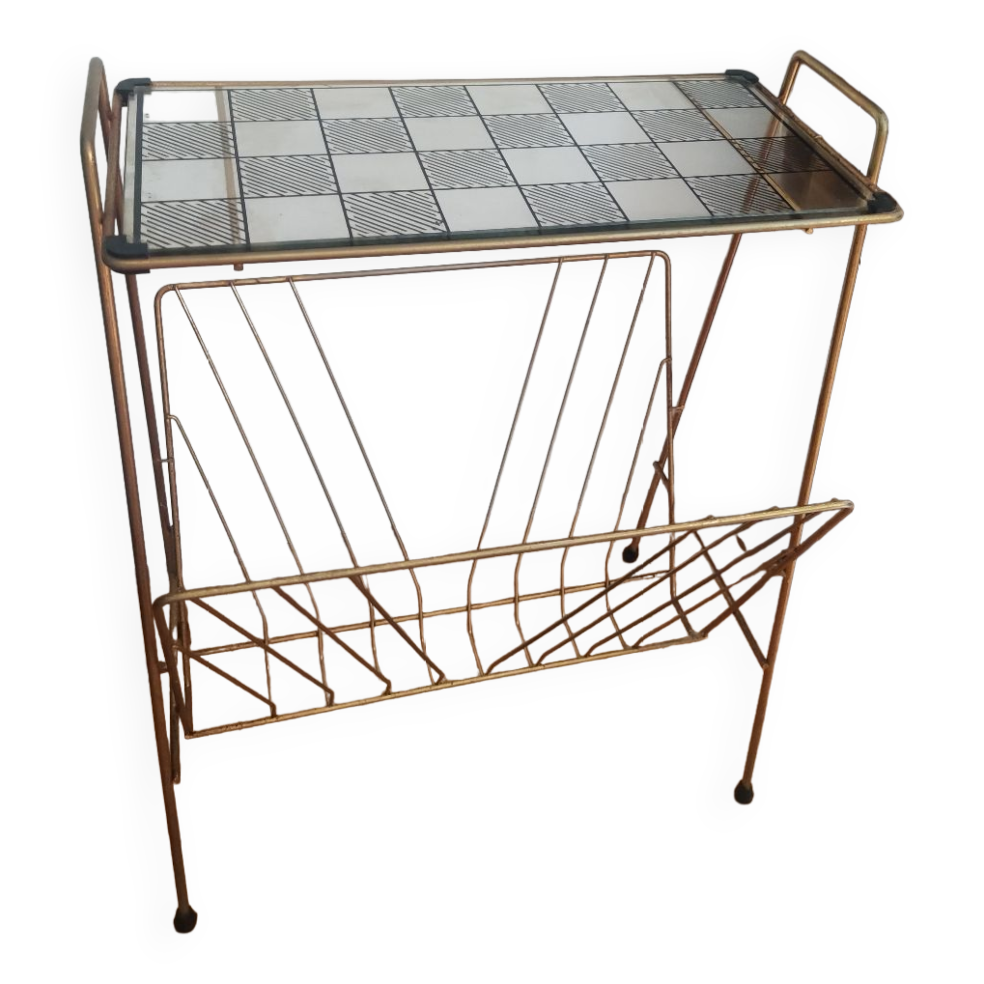 Vintage brass magazine holder