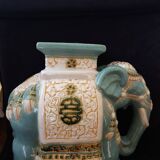 Green blue ceramic elephant