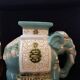 Green blue ceramic elephant