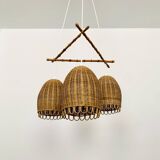 Wicker and Bamboo Cascading Lamp