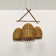 Wicker and Bamboo Cascading Lamp
