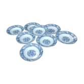 Set of eight hollow plates of the rivanel brand france baroque décor