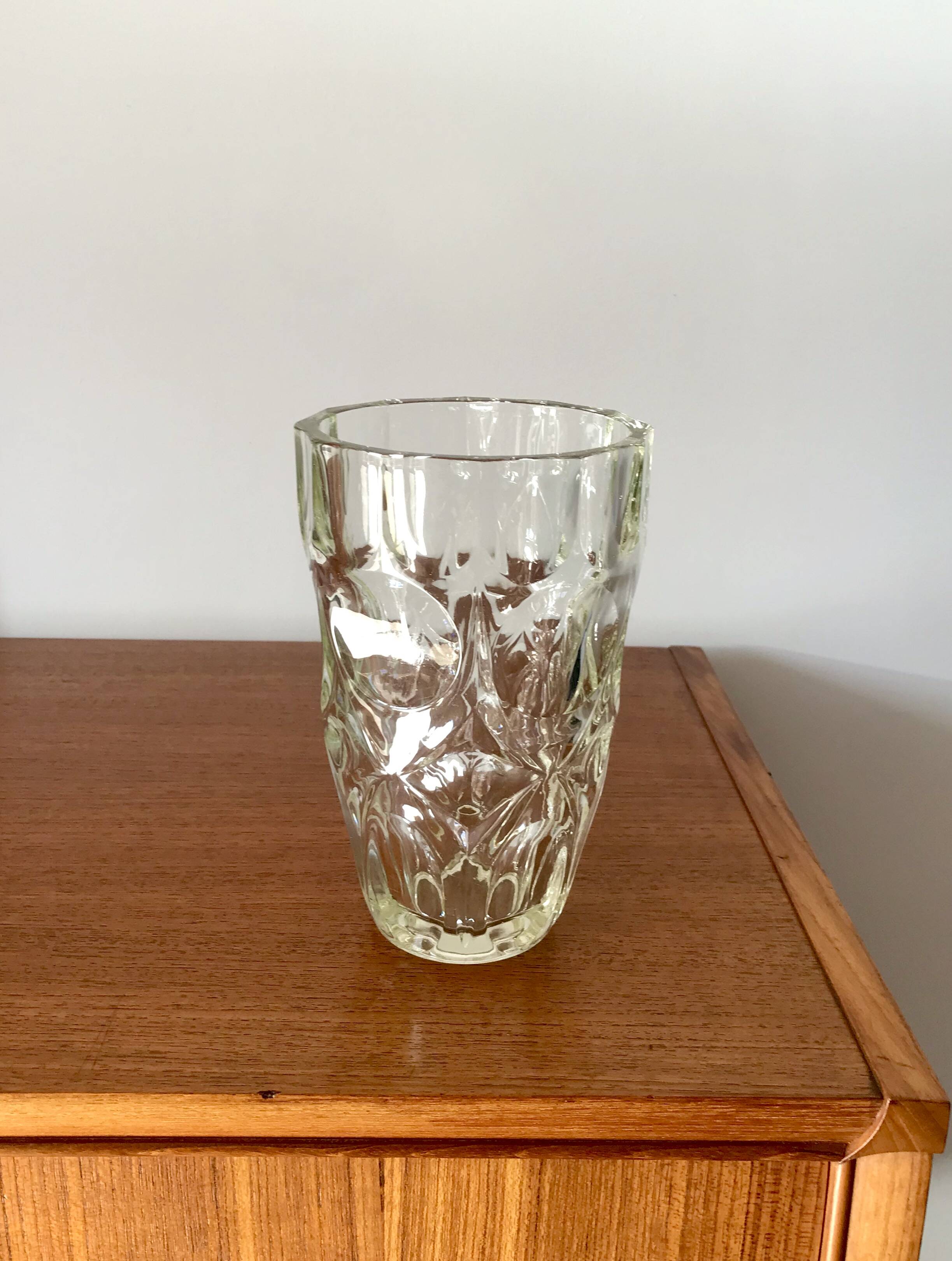 Round faceted vase geometric shapes art deco 1930s