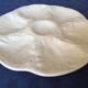 Set of 2 French vintage plates in gien white dabbling
