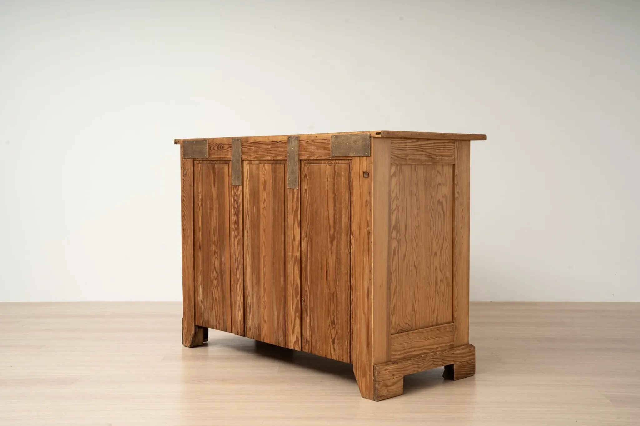Antique German Pine Art Nouveau Cabinet with Two Drawers, circa 1910
