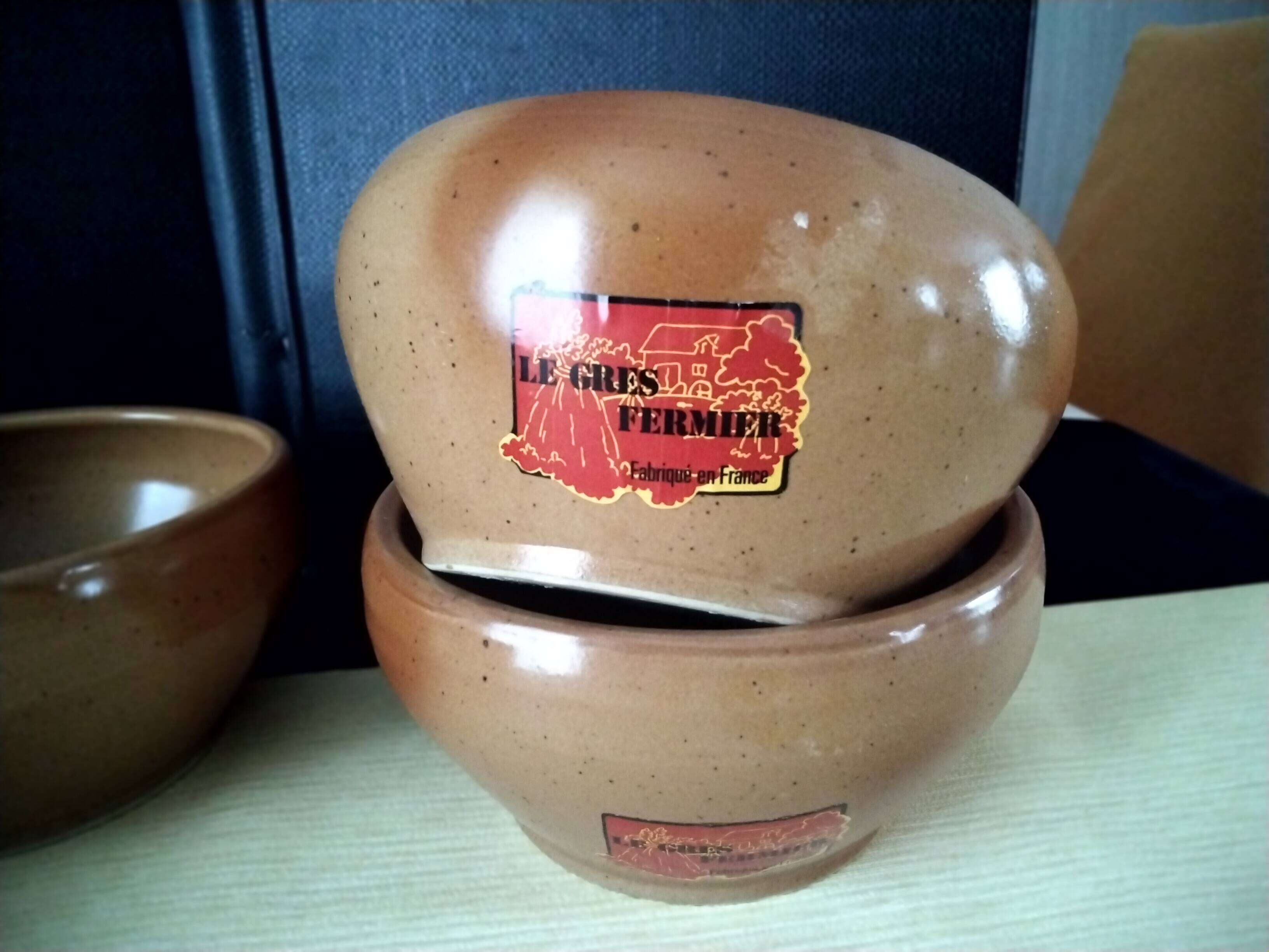 4 large glazed stoneware bowls Digoin