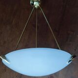 Suspension en verre et laiton design vintage