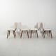Set of Four Scandinavian Chairs in Bouclé wool