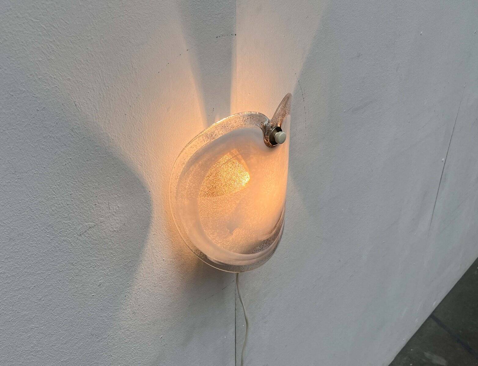 Vintage Danish Model Glasplattelampet Glass Sconce by Per Lütken for Holmegaard, 1970s