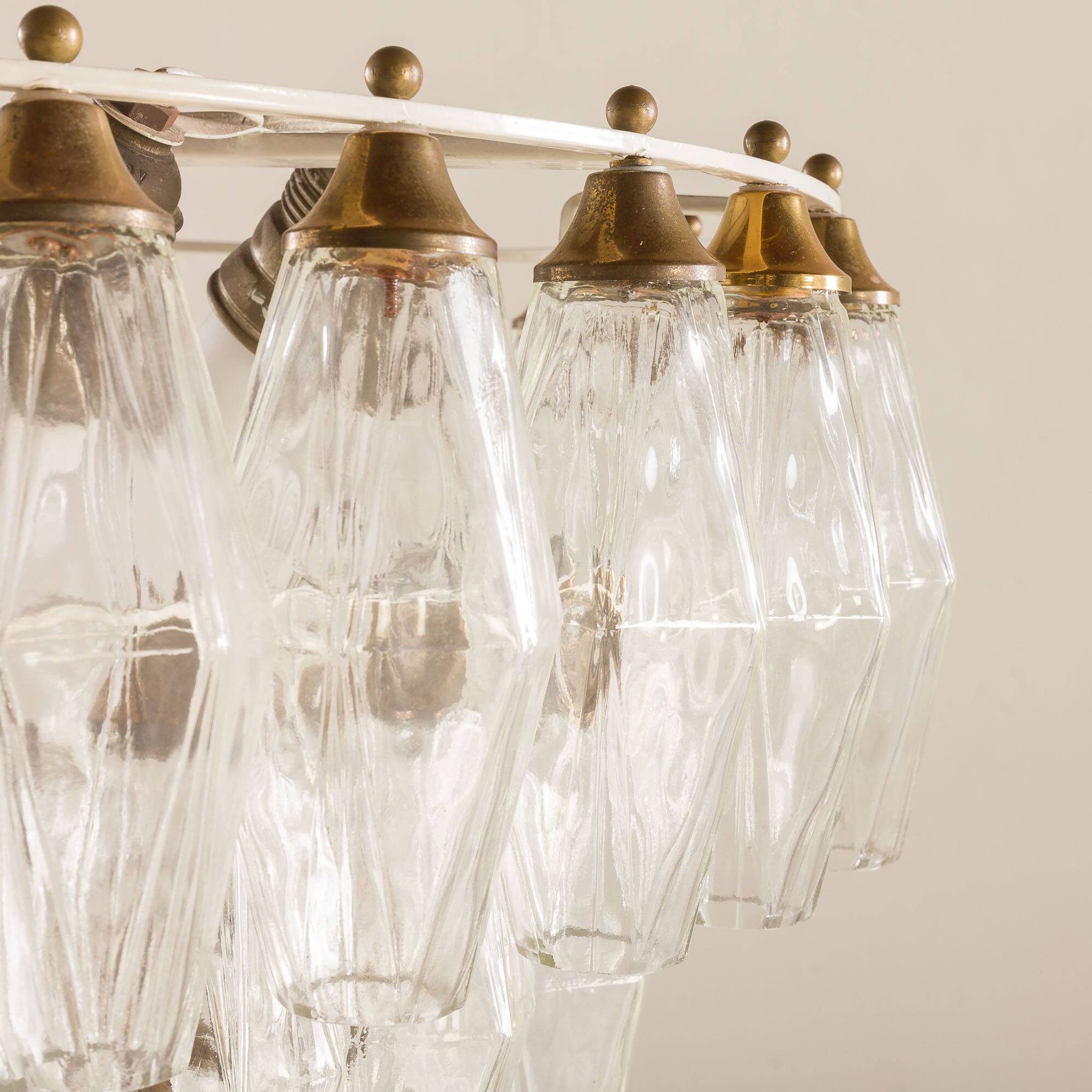 Carlo Scarpa Poliedri chandelier, Venini, Italy 1960s