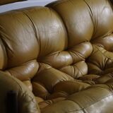 Percival Lafer MP-81 three seater sofa in yellow leather, Brazil 1970s