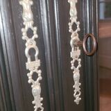 Old black Napoleon III display case, dresser, cabinet of curiosities, storage unit