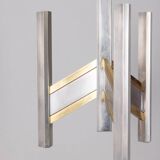 Vintage 70s chandelier in chromed metal design sciolari