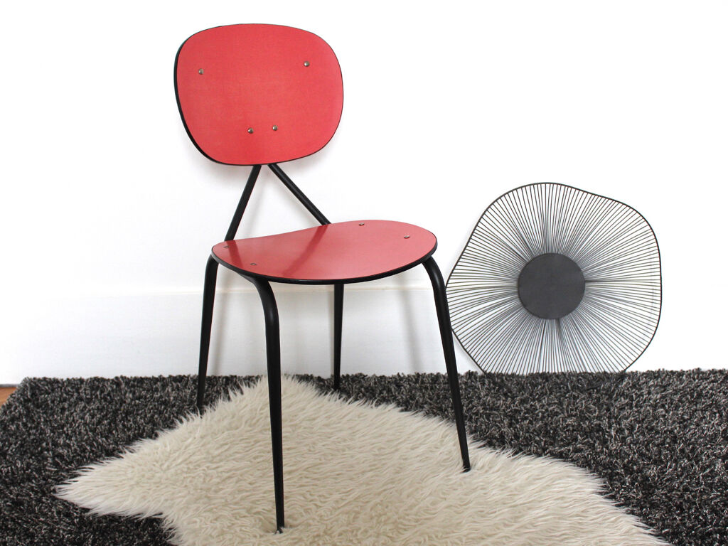Red formica chair from the 1960s