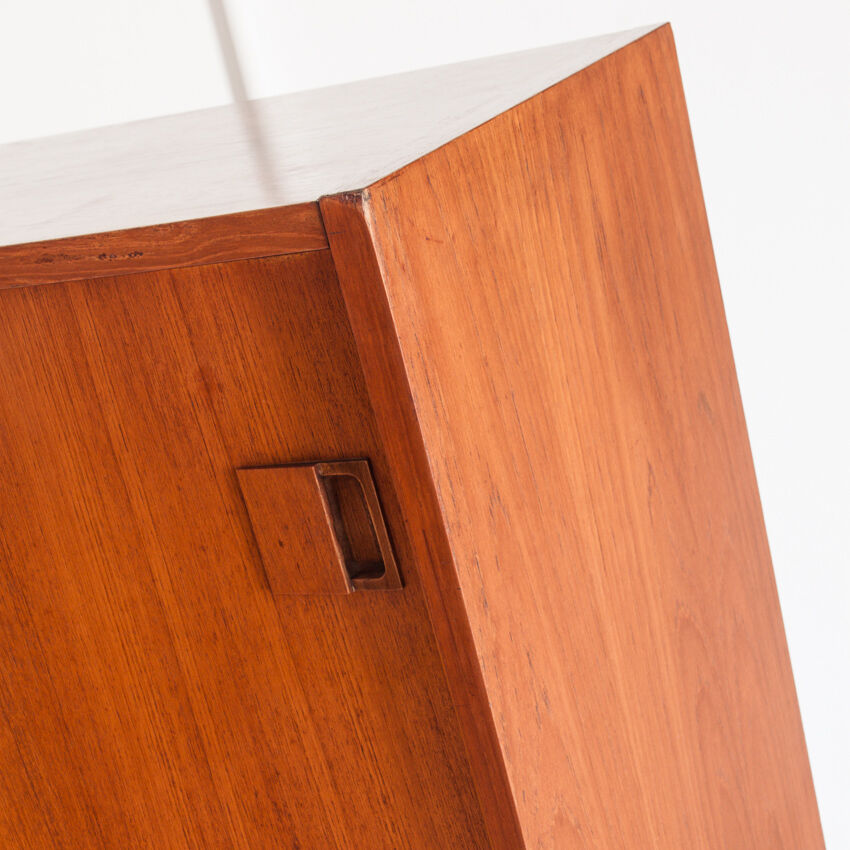 Vintage teak buffet with sliding doors, France 1960