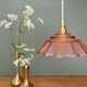 suspension vintage Art Deco lampshade in frosted pink glass