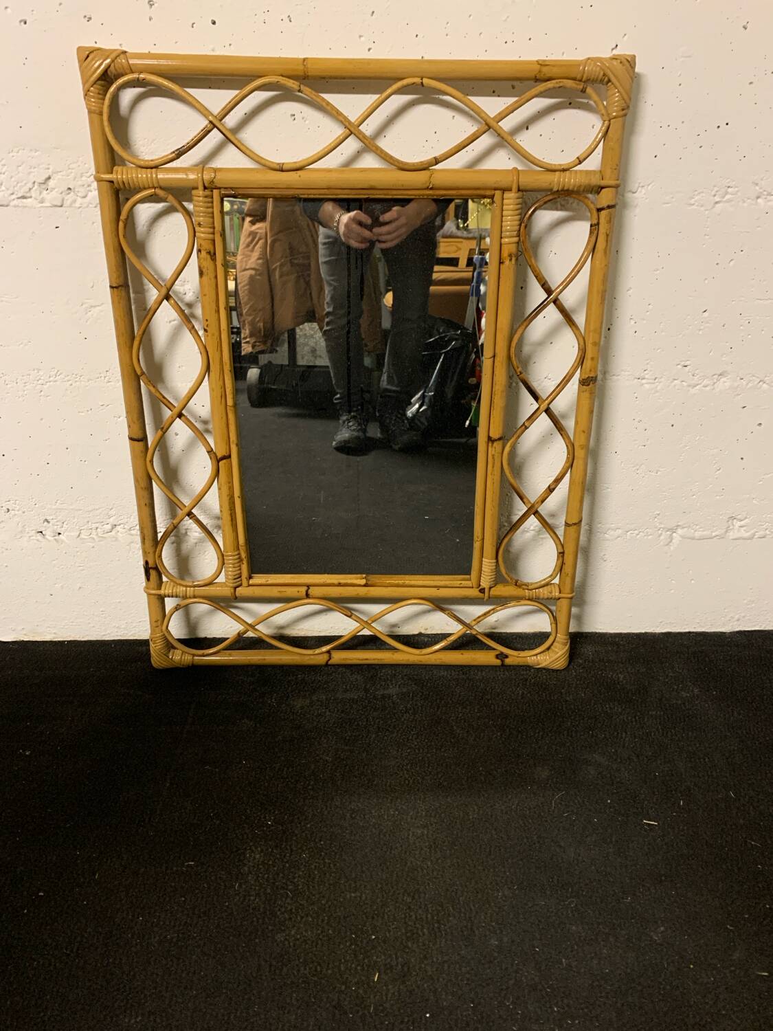 Vintage bamboo mirror