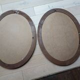 Pair of antique oval mirrors