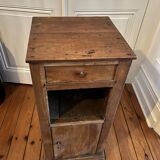 Old wooden bedside table