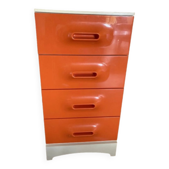 Furniture 4 drawers orange year 1970