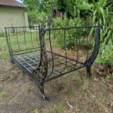 Bench, cast iron daybed, late 19th - early 20th century